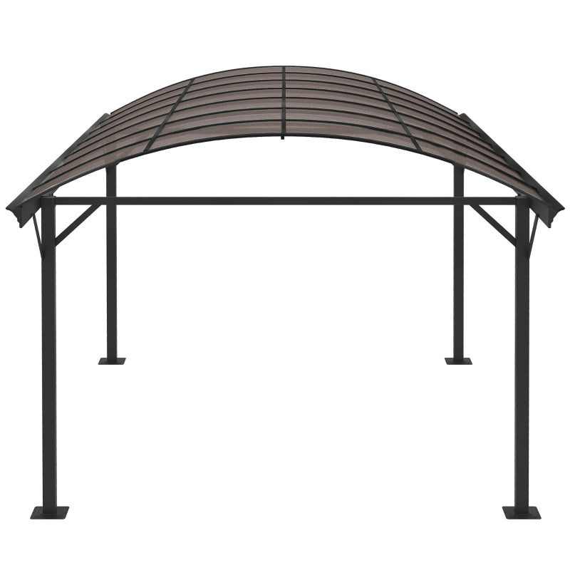 5m x 3m Hardtop Gazebo Aluminium Pavilion Carport With Brown Polycarbonate Roof