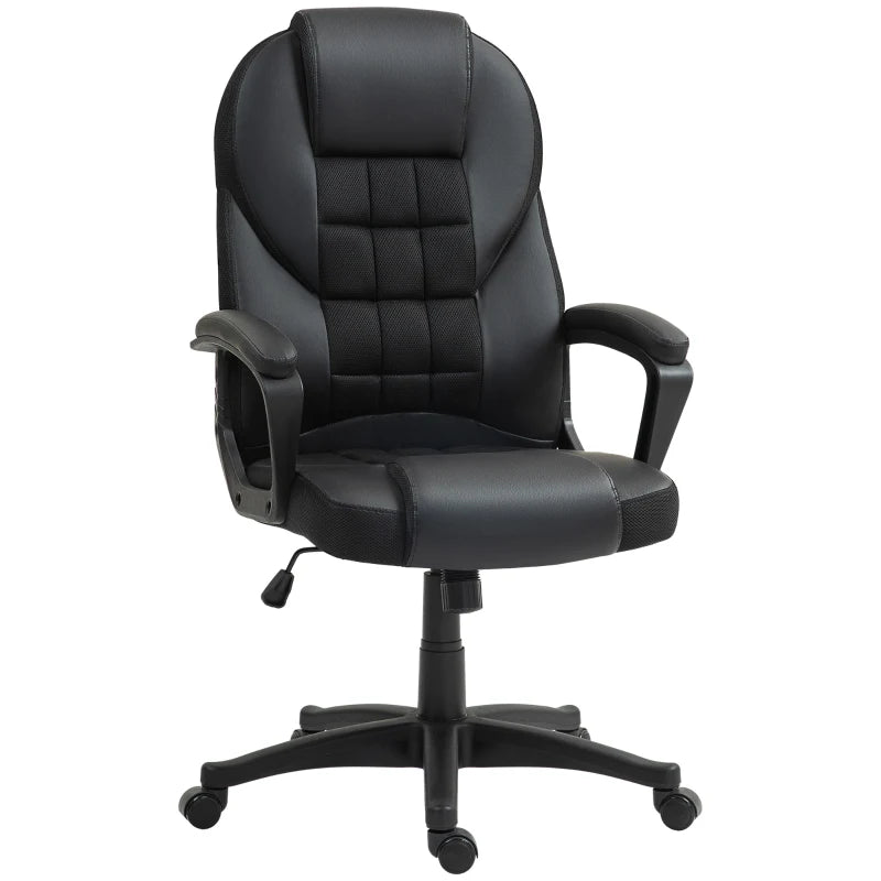 Ergonomic Faux Leather Office Chair - Stylish Black Executive Desk Chair for Home & Office Use