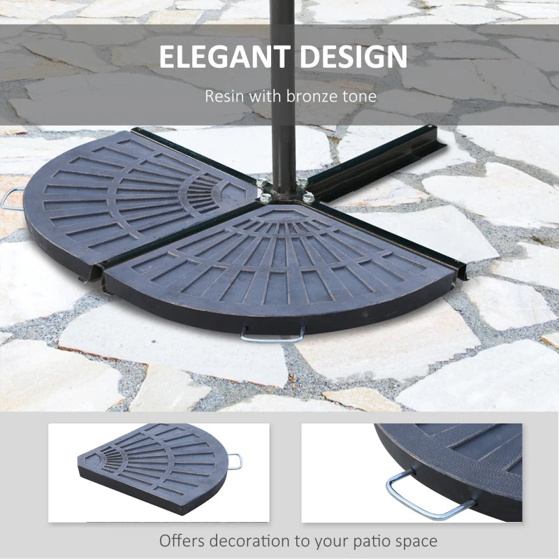 Bronze 28kg Resin Cantilever Parasol Base Set