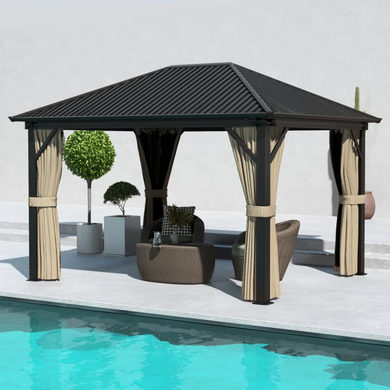 3.6m x 3m Hardtop Gazebo With Aluminium Frame