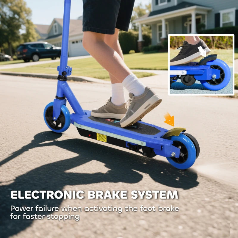 Electric Scooter for Kids Ages 6-14 with Colorful LED Lights Blue