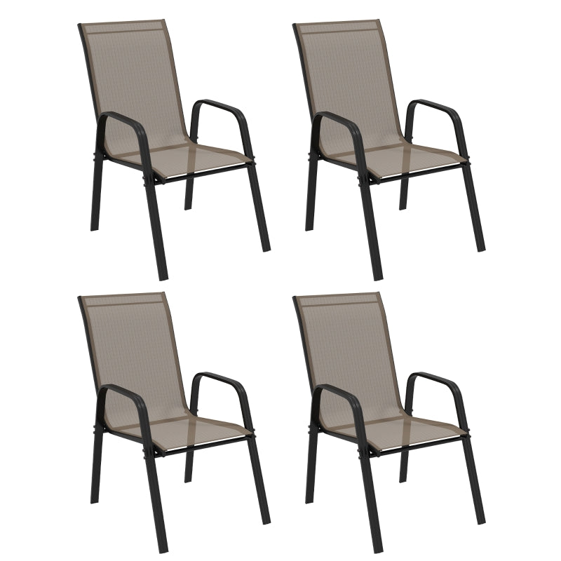 Grey Stackable Mesh Seat Chairs Set of 4
