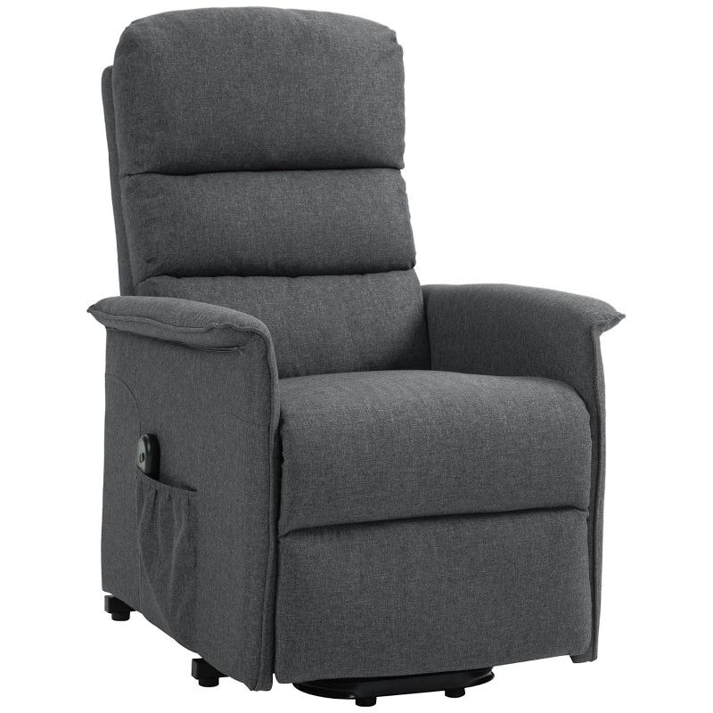 Electric Riser Recliner Armchair with Footrest in Dark Grey for Ultimate Comfort and Support