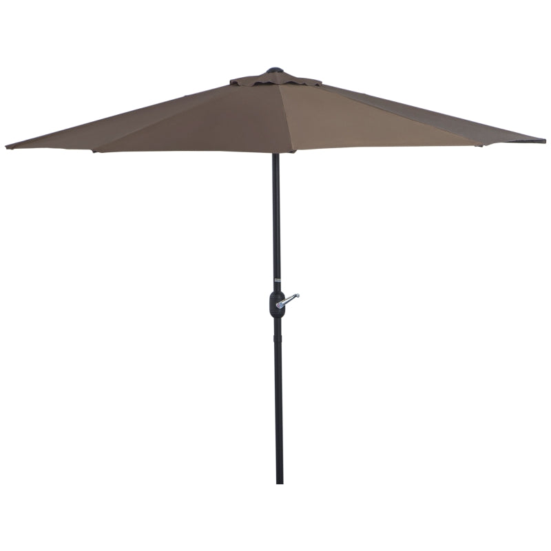 Brown 2.7m Half Balcony Parasol with 5 Steel Ribs