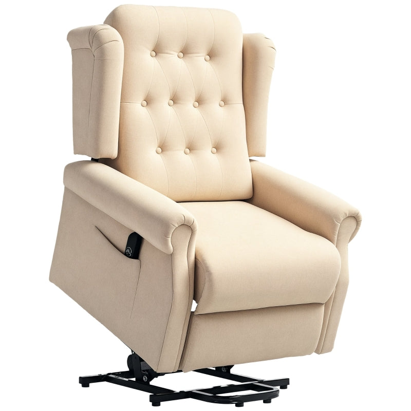 Beige 45° Lifting Riser Recliner Armchair for Comfort and Support