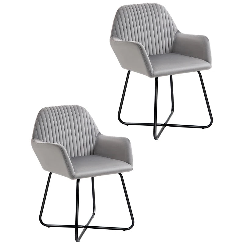 Velvet-Feel Plisse Back Accent Chair in Grey for Stylish Home Decor