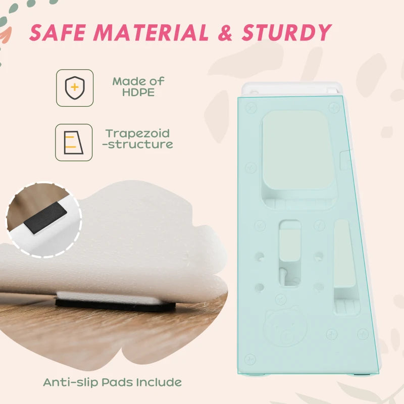 Adjustable Kids Step Stool - White Toddler Kitchen Standing Platform for Safe and Easy Access