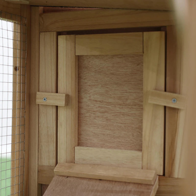 Large Outdoor Wooden Rabbit Hutch with Run - 2 Storey Guinea Pig House, 210 x 45.5 x 84.5 cm