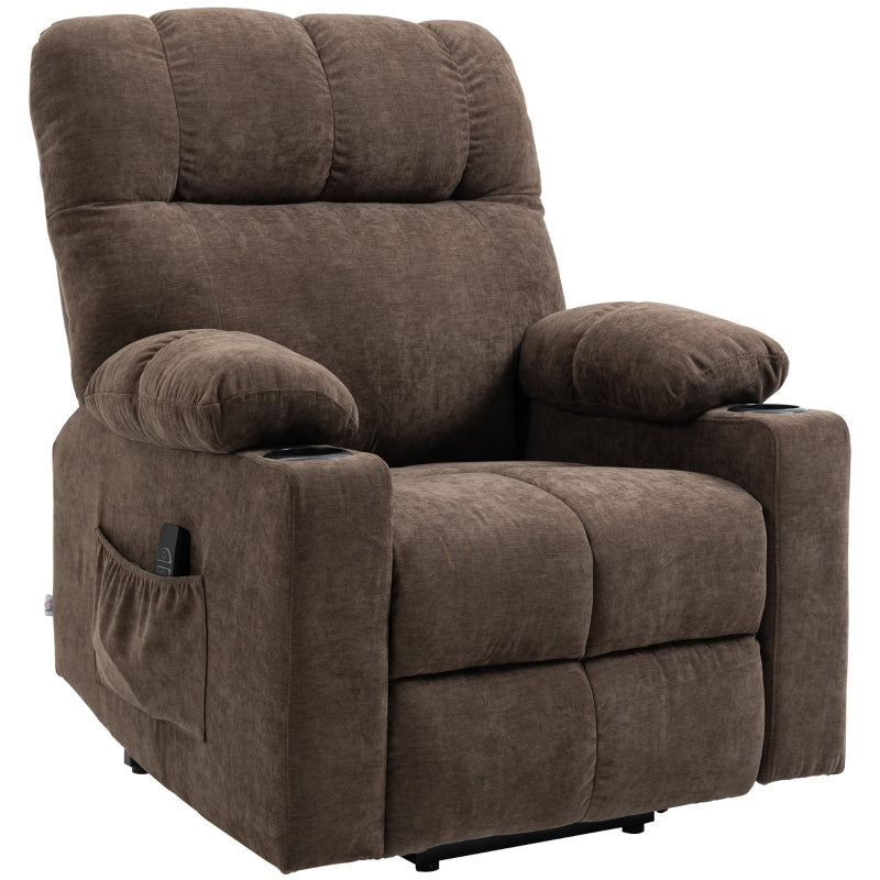 Electric Riser Recliner Chair for Elderly with Remote Control - Power Lift, Dark Brown