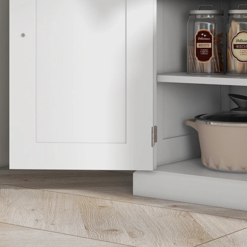 Freestanding Multi-Storage Kitchen Cabinet in White - Stylish & Functional Organizer for Home & Kitchen Storage Solutions