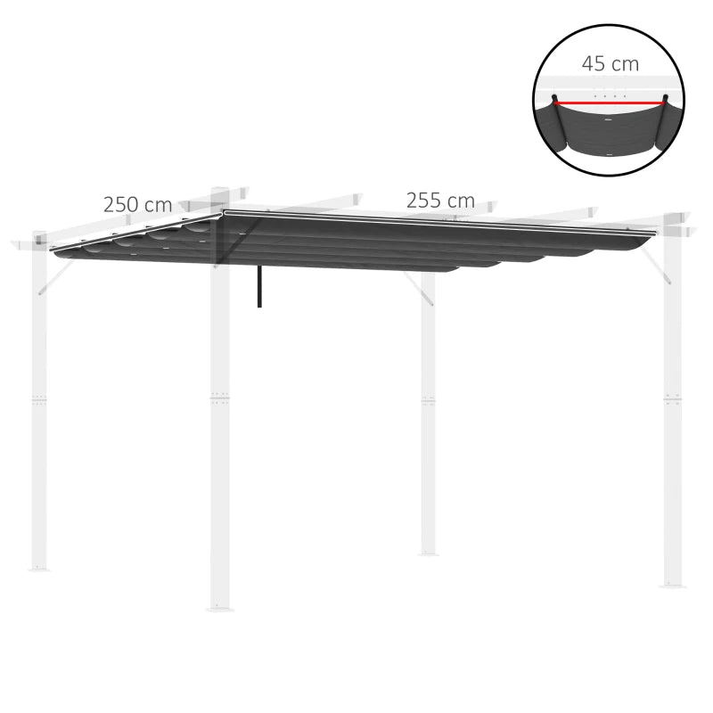 Dark Grey 3x3m Retractable Pergola Canopy Replacement