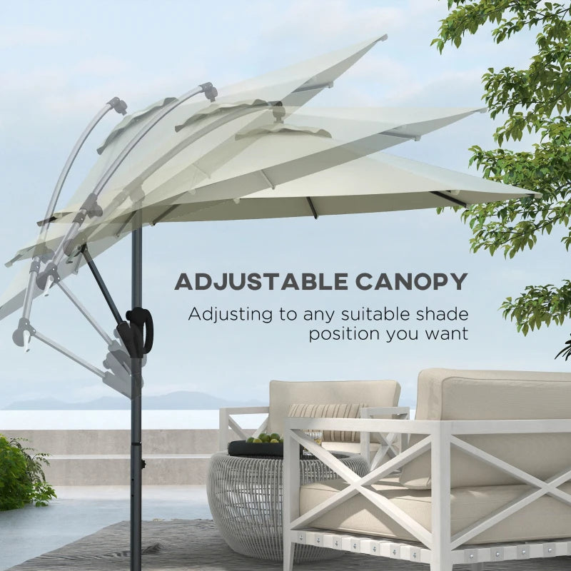 3m Offset Cantilever Parasol Umbrella - Cream