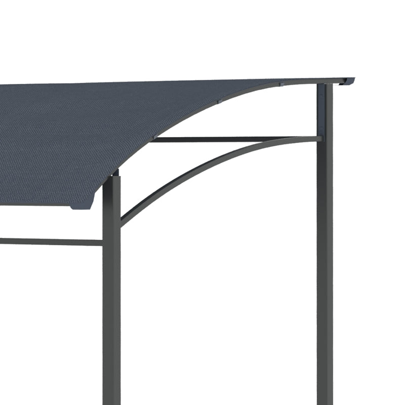 Dark Grey BBQ Grill Gazebo Tent with Metal Frame and Curved Canopy