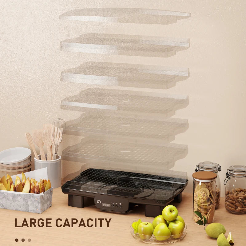 Premium Six-Tray Food Dehydrator - Black | Efficient, Versatile, Perfect for Healthy Snacks & Preserving Fruits, Vegetables, and Jerky