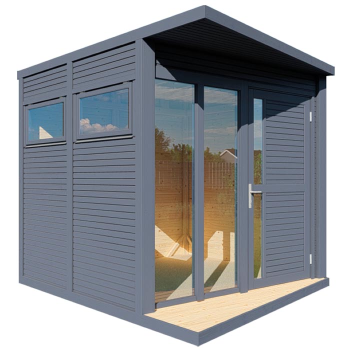Anthracite Garden Office With Windows & Lockable Door
