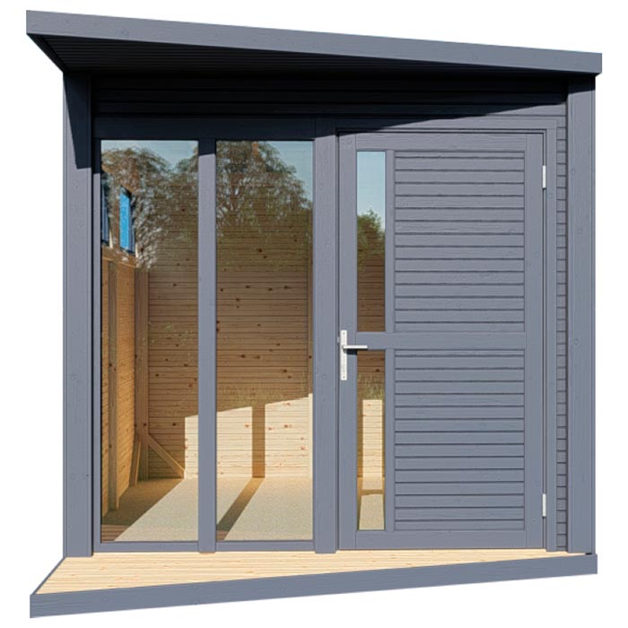 Anthracite Garden Office With Windows & Lockable Door