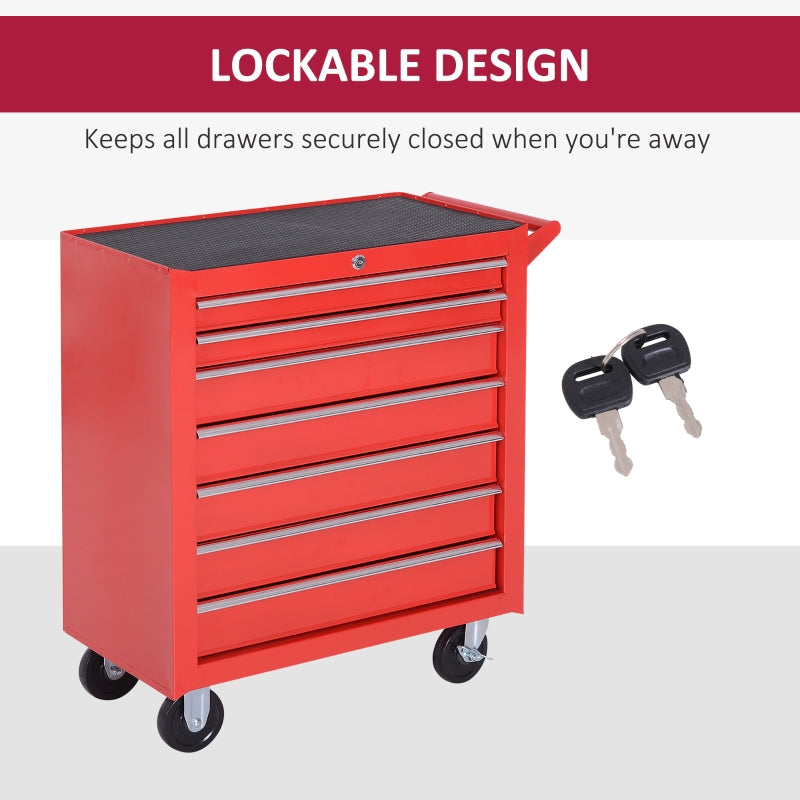 Red DURHAND Tool Box On Wheels