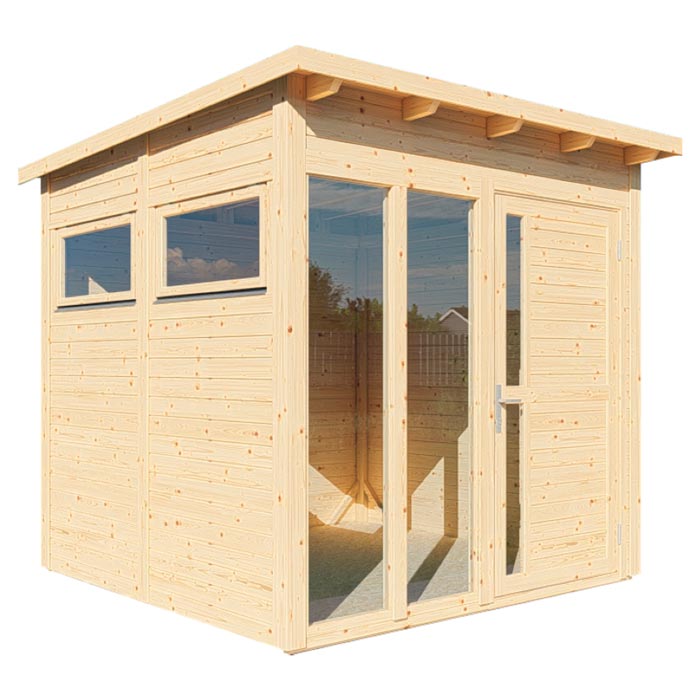 Pentus 2 Garden Office - Natural Finish