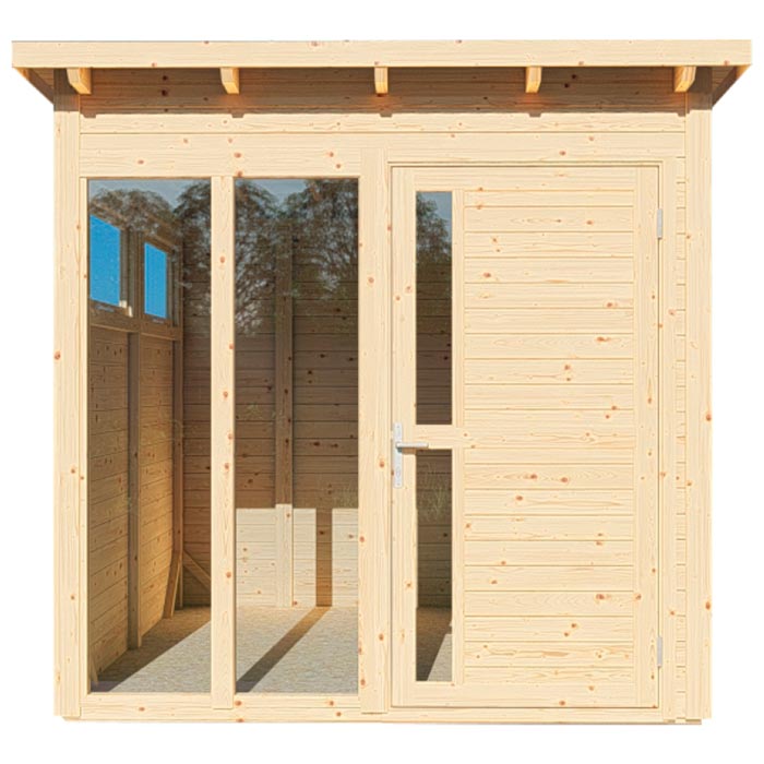Pentus 2 Garden Office - Natural Finish
