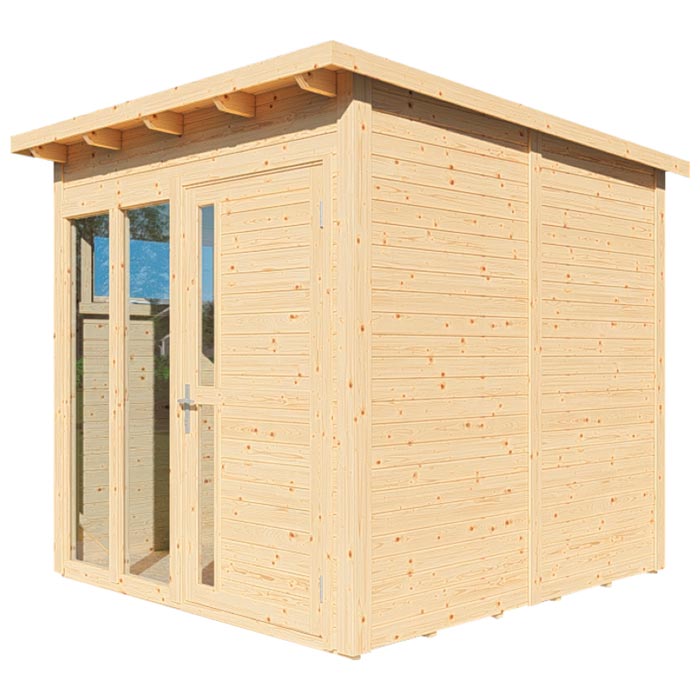 Pentus 2 Garden Office - Natural Finish
