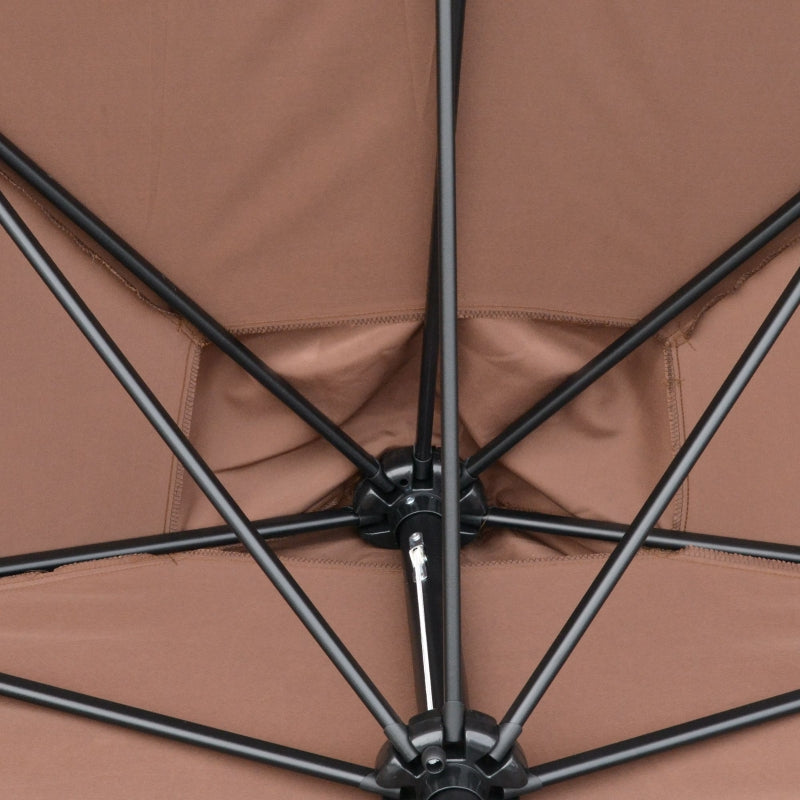 Brown 2.3m Half-Square Balcony Wall Parasol