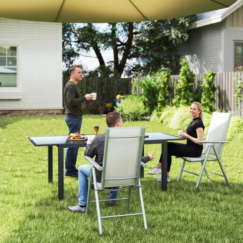 Set of Two Light Grey Aluminium Folding Chairs - Compact and Lightweight Design