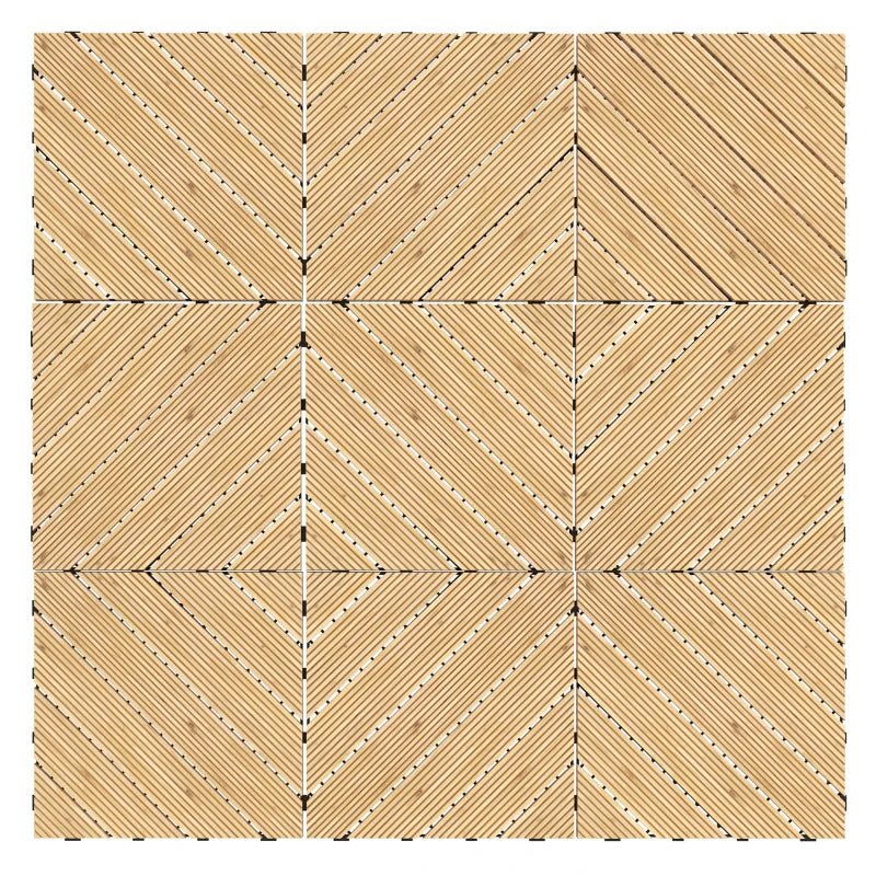 9 Piece Yellow Decking Tile Set