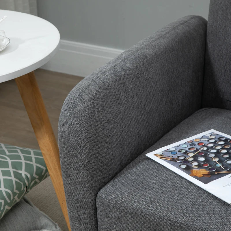 Modern Grey 2 Seater Loveseat Sofa with Pillows and Armrests for Living Room, Bedroom or Home Office