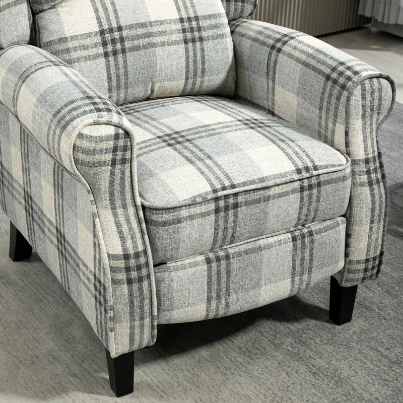 Striped 160° Reclining Armchair with Footrest for Ultimate Comfort and Relaxation