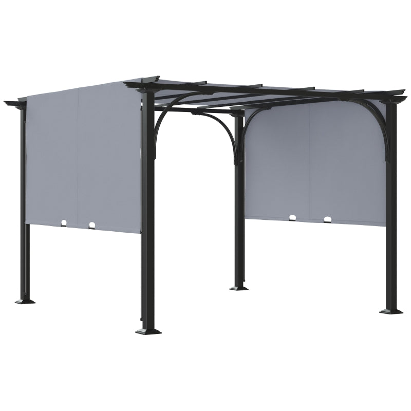3m x 3m Grey Metal Pergola