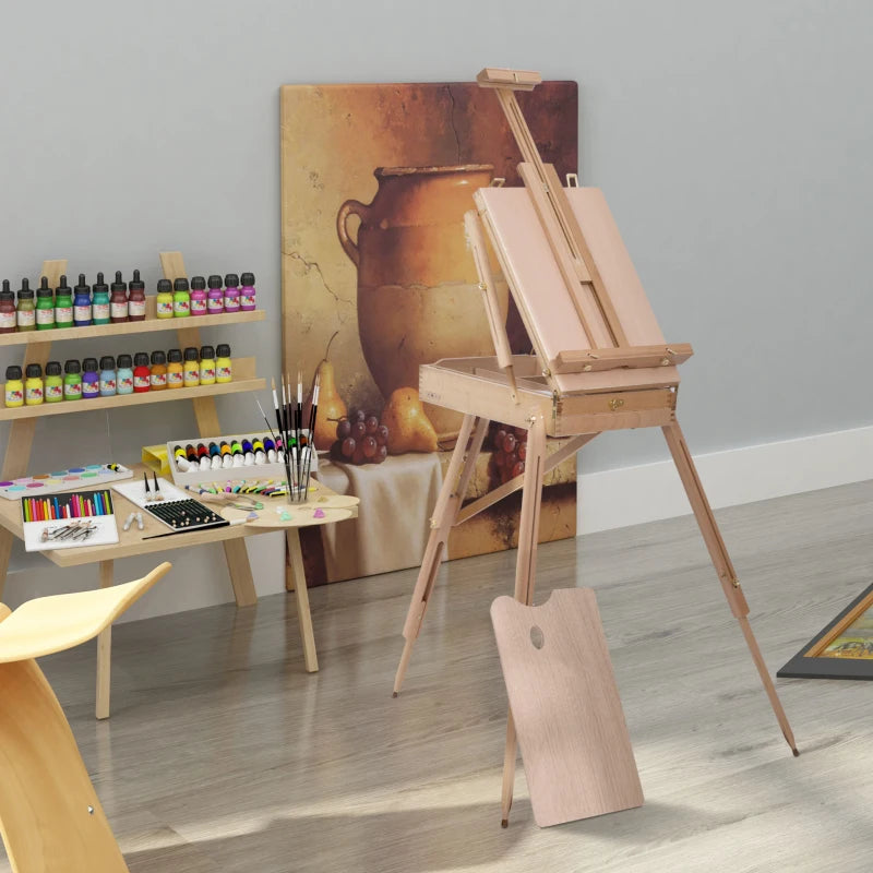 Portable Wooden Art Easel Tripod - Lightweight Folding Sketch Board for Artists & Painters - Natural Wood Craft Supplies