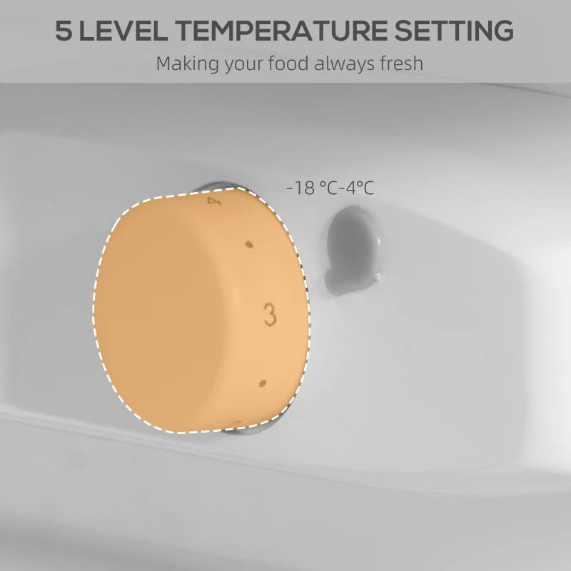 88L Under Counter Fridge Freezer - Compact Refrigerator with 5 Settings, 3 Star Freezer Rating, Stylish Black & Silver