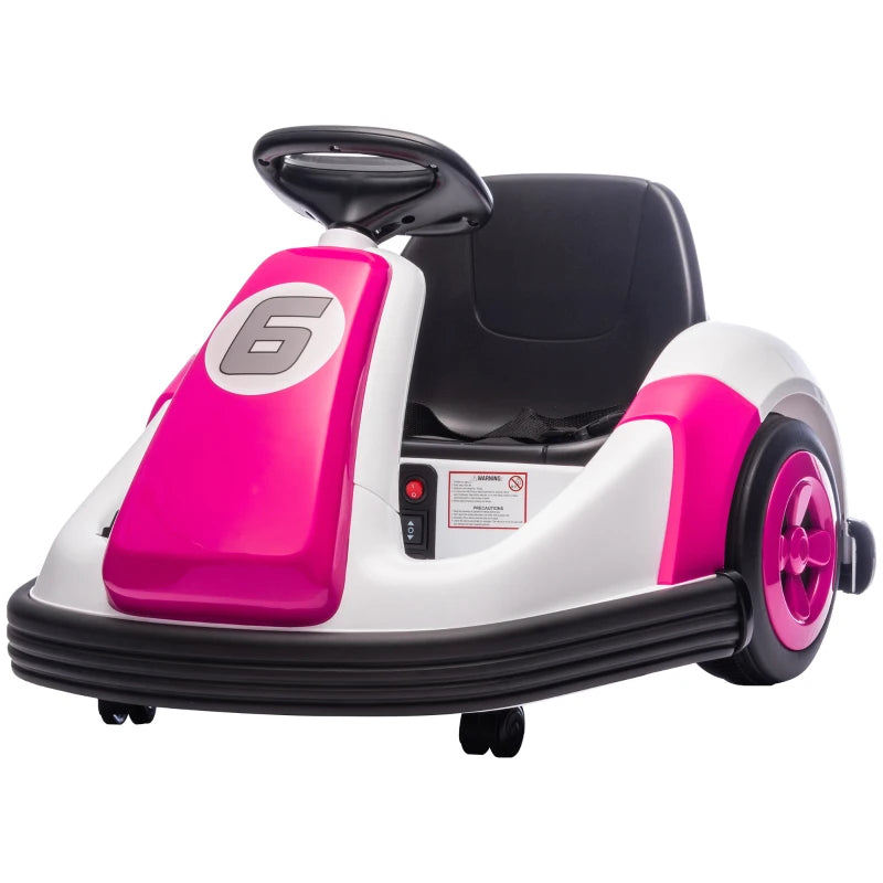 Kids 360-Degree Rotating Bumper Car Electric Ride On Toy for Ages 3-8 Pink