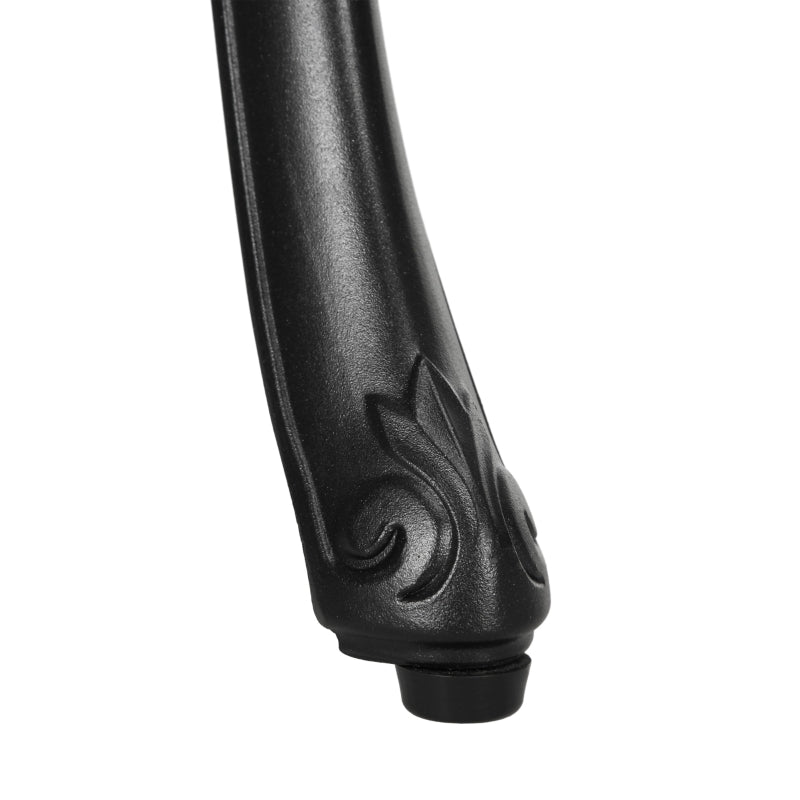 3 Piece Black Cast Aluminium Garden Bistro Set with Umbrella Hole - Outdoor Furniture for Balcony, Porch, Patio