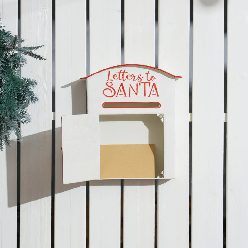 A5 Christmas Letter Postbox - Festive White & Red Design for Holiday Mail, Perfect for Letters to Santa