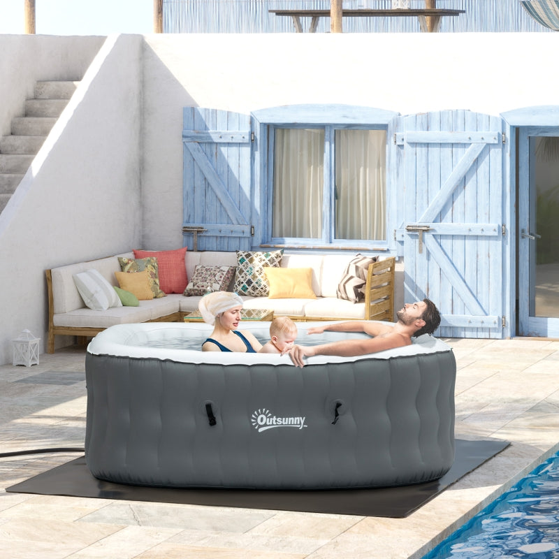 Square Inflatable Hot Tub - Light Grey