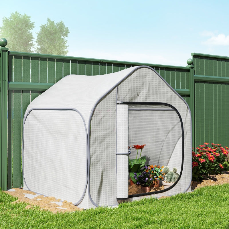150 x 148cm Pop-Up Greenhouse - White Garden Plant Tent