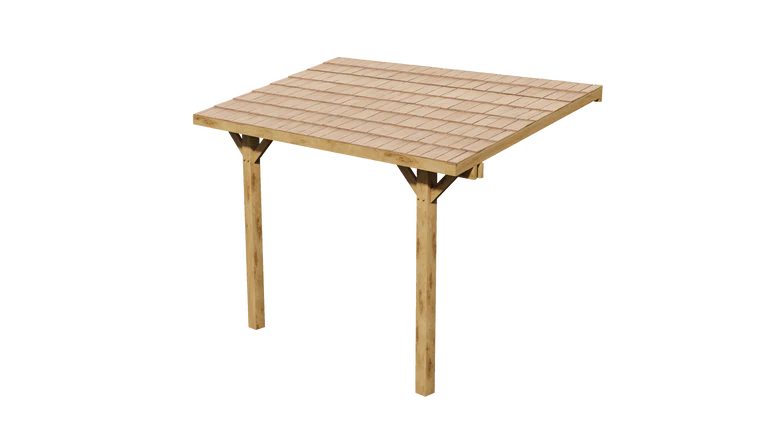 Oak Lean-To Gazebo with Cedar Shingle Roof