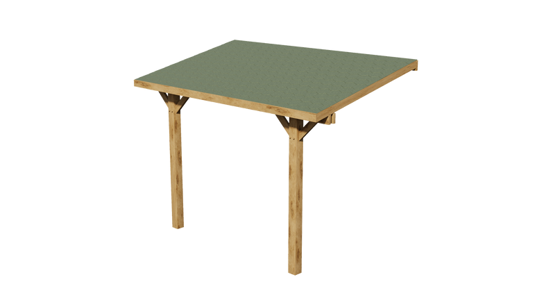 Ruby Oak Lean-To Pergola with Katepal Green Shingle Roof