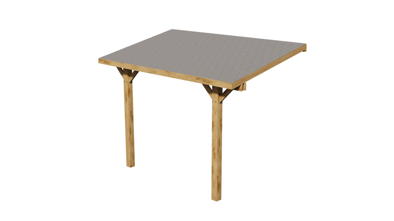 Ruby Oak Lean-To Gazebo with Katepal Grey Shingle Roof