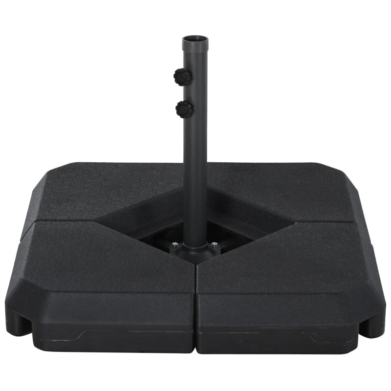 Black Fillable Parasol Base Weights - 60L Water or 72kg Sand - 4PCs