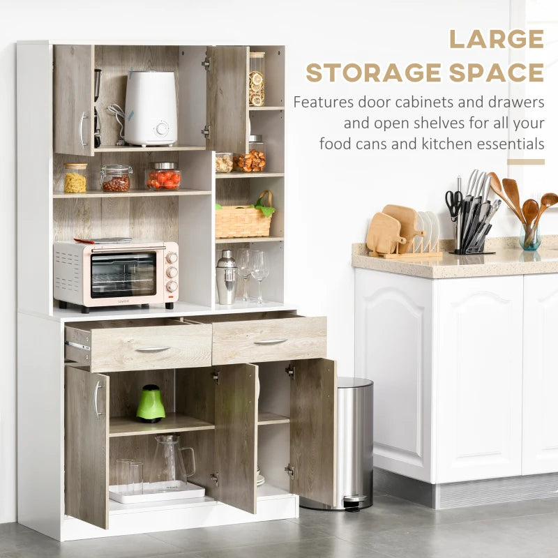 Stylish Kitchen Cupboard Sideboard Storage Cabinet with Countertop, Adjustable Shelves & Drawers for Dining & Living Room