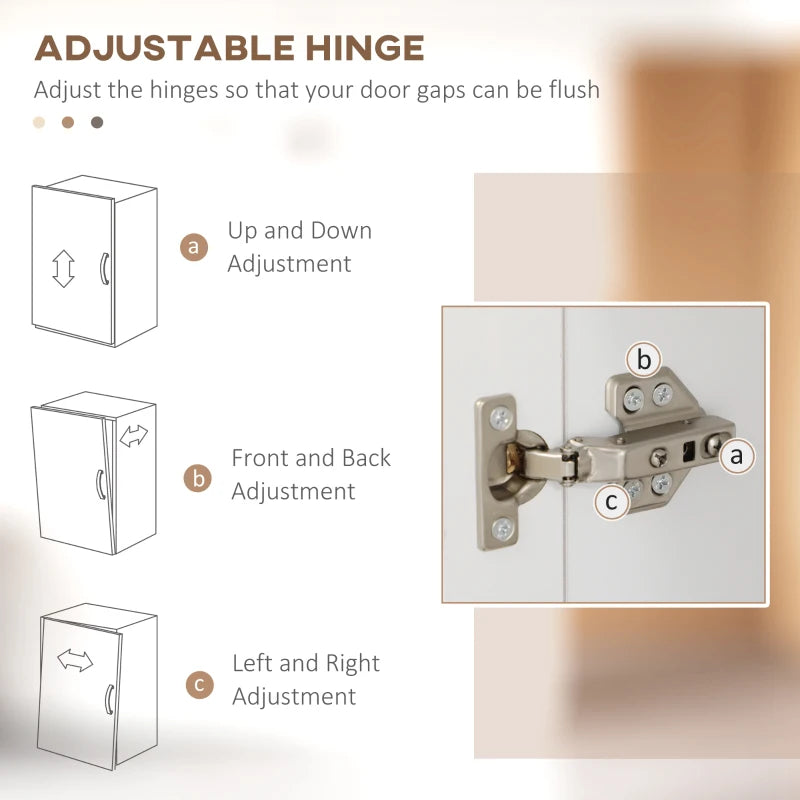 Nordic Freestanding Kitchen Cupboard - 130cm White Storage Cabinet with Drawer & Open Countertop for Living & Dining Room