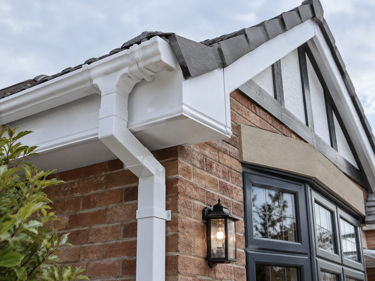 Freefoam 150mm Ogee uPVC Fascia Cover Board / Capping Board – Decorative Roofline Trim 5m x 10mm – White