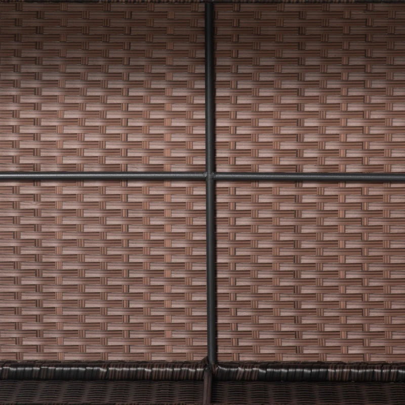 Brown Rattan Garden Coffee Table with Glass Top
