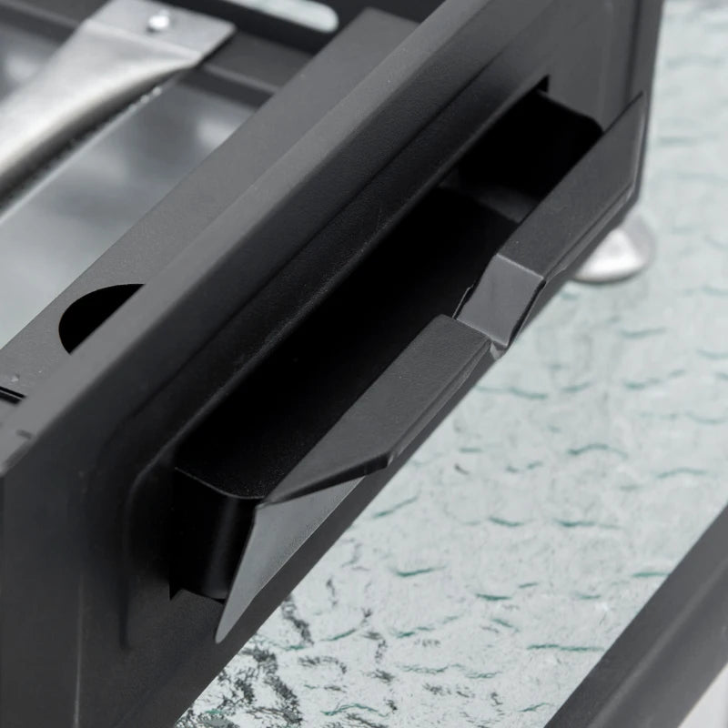 Portable Stainless Steel Gas Plancha Grill - 9kW, Non-Stick Griddle, Black