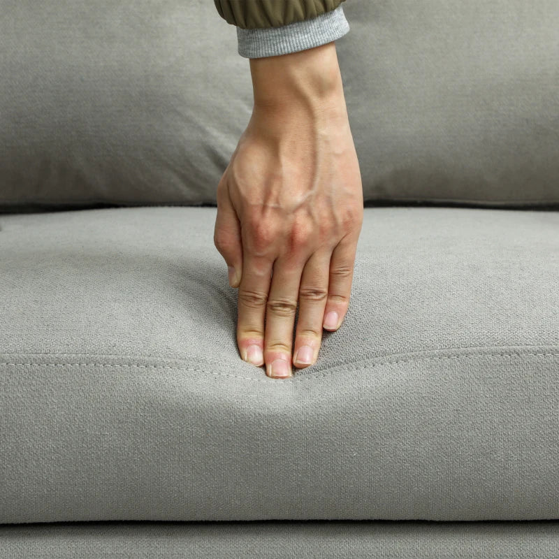 Light Grey Velvet-Feel Two-Seater Sofa Bed for Stylish Living Spaces