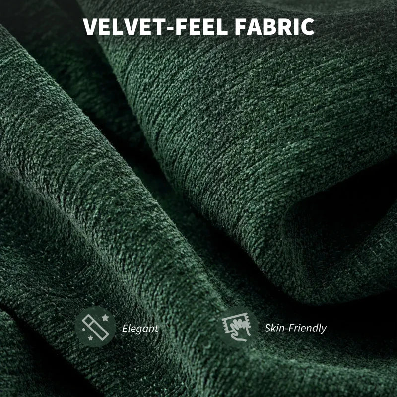 Luxurious Dark Green Velvet-Feel Office Chair for Comfort and Style - Ergonomic Design for Home and Office Use