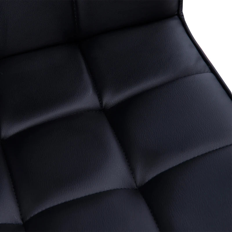 Vinsetto Black Makeup Vanity Chair - PU Leather Mid Back Office Chair with Adjustable Height, Armrests & Rolling Wheels