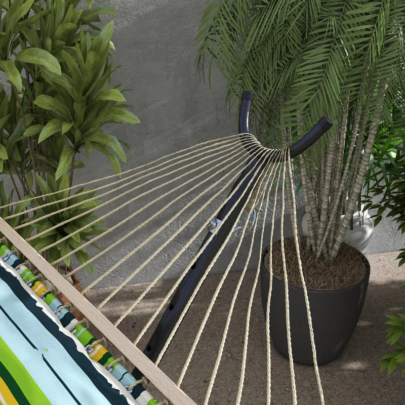 Portable Black Hammock Stand with Wheels - Adjustable Net Stand for Various Hammock Styles